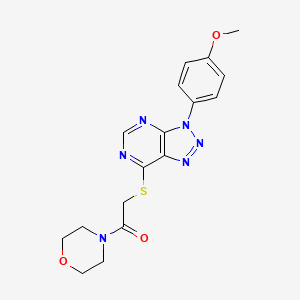 molecular formula C17H18N6O3S B2564946 2-{[3-(4-methoxyphenyl)-3H-[1,2,3]triazolo[4,5-d]pyrimidin-7-yl]sulfanyl}-1-(morpholin-4-yl)ethan-1-one CAS No. 863500-10-1