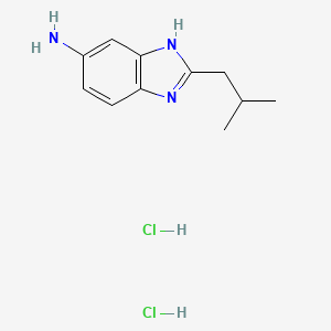 molecular formula C11H17Cl2N3 B2564951 2-Isobutyl-1H-benzoimidazol-5-ylamine dihydrochloride CAS No. 1158206-30-4