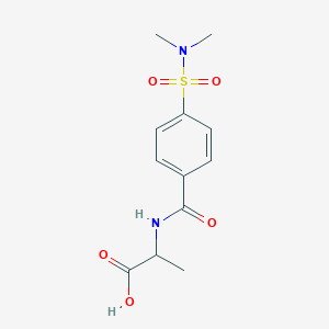 molecular formula C12H16N2O5S B2564960 2-([4-[(Dimethylamino)sulfonyl]benzoyl]amino)propanoic acid CAS No. 1009703-91-6