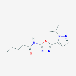 N-(5-(1-isopropyl-1H-pyrazol-5-yl)-1,3,4-oxadiazol-2-yl)pentanamide