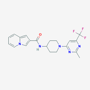 N-(1-(2-methyl-6-(trifluoromethyl)pyrimidin-4-yl)piperidin-4-yl)indolizine-2-carboxamide