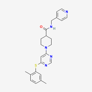 1-(6-((2,5-dimethylphenyl)thio)pyrimidin-4-yl)-N-(pyridin-4-ylmethyl)piperidine-4-carboxamide