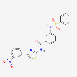 molecular formula C22H16N4O5S2 B2564990 N-(4-(3-nitrophenyl)thiazol-2-yl)-3-(phenylsulfonamido)benzamide CAS No. 898466-10-9