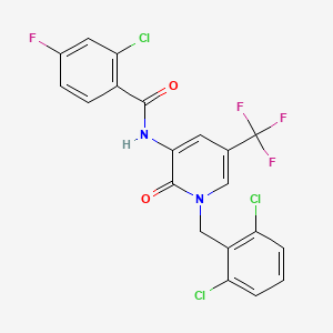 2-chloro-N-[1-(2,6-dichlorobenzyl)-2-oxo-5-(trifluoromethyl)-1,2-dihydro-3-pyridinyl]-4-fluorobenzenecarboxamide