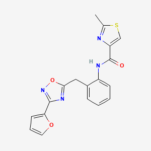 N-(2-((3-(furan-2-yl)-1,2,4-oxadiazol-5-yl)methyl)phenyl)-2-methylthiazole-4-carboxamide