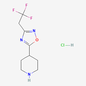 4-[3-(2,2,2-Trifluoroethyl)-1,2,4-oxadiazol-5-yl]piperidine hydrochloride
