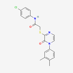 molecular formula C20H18ClN3O2S B2565019 N-(4-chlorophenyl)-2-[4-(3,4-dimethylphenyl)-3-oxopyrazin-2-yl]sulfanylacetamide CAS No. 932351-59-2
