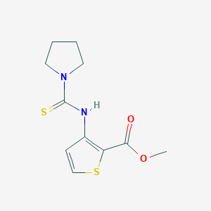 molecular formula C11H14N2O2S2 B2565061 methyl 3-[(pyrrolidine-1-carbothioyl)amino]thiophene-2-carboxylate CAS No. 892270-55-2