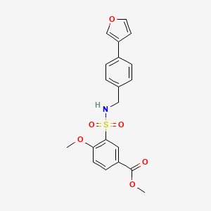 molecular formula C20H19NO6S B2565063 methyl 3-(N-(4-(furan-3-yl)benzyl)sulfamoyl)-4-methoxybenzoate CAS No. 2034603-19-3