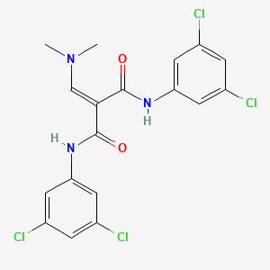 molecular formula C18H15Cl4N3O2 B2565089 N,N'-bis(3,5-dichlorophenyl)-2-(dimethylaminomethylidene)propanediamide CAS No. 339096-46-7
