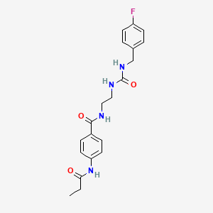 molecular formula C20H23FN4O3 B2565101 N-(2-(3-(4-fluorobenzyl)ureido)ethyl)-4-propionamidobenzamide CAS No. 1171374-17-6