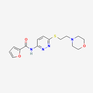 molecular formula C15H18N4O3S B2565111 N-(6-((2-morpholinoethyl)thio)pyridazin-3-yl)furan-2-carboxamide CAS No. 1021107-16-3