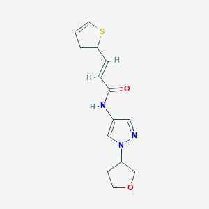 (E)-N-(1-(tetrahydrofuran-3-yl)-1H-pyrazol-4-yl)-3-(thiophen-2-yl)acrylamide