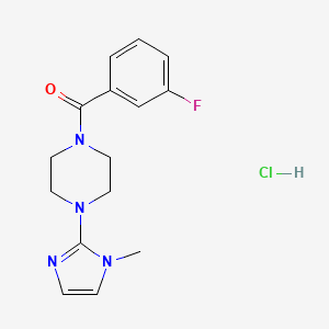 (3-fluorophenyl)(4-(1-methyl-1H-imidazol-2-yl)piperazin-1-yl)methanone hydrochloride