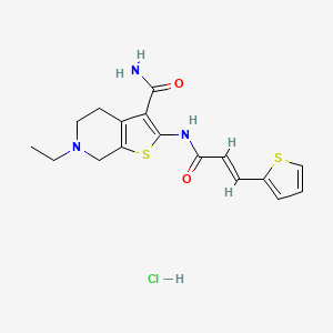 (E)-6-ethyl-2-(3-(thiophen-2-yl)acrylamido)-4,5,6,7-tetrahydrothieno[2,3-c]pyridine-3-carboxamide hydrochloride
