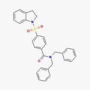 N,N-dibenzyl-4-(2,3-dihydroindol-1-ylsulfonyl)benzamide