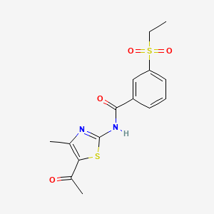 N-(5-acetyl-4-methylthiazol-2-yl)-3-(ethylsulfonyl)benzamide