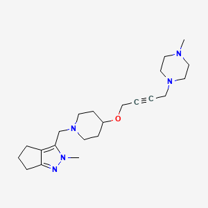 1-methyl-4-(4-{[1-({2-methyl-2H,4H,5H,6H-cyclopenta[c]pyrazol-3-yl}methyl)piperidin-4-yl]oxy}but-2-yn-1-yl)piperazine