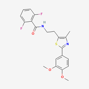 molecular formula C21H20F2N2O3S B2565189 N-{2-[2-(3,4-dimethoxyphenyl)-4-methyl-1,3-thiazol-5-yl]ethyl}-2,6-difluorobenzamide CAS No. 893996-91-3