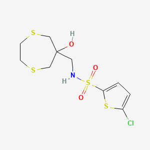 5-Chloro-N-[(6-hydroxy-1,4-dithiepan-6-yl)methyl]thiophene-2-sulfonamide