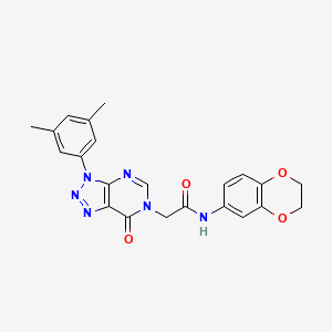 molecular formula C22H20N6O4 B2565217 N-(2,3-dihydro-1,4-benzodioxin-6-yl)-2-[3-(3,5-dimethylphenyl)-7-oxo-3H,6H,7H-[1,2,3]triazolo[4,5-d]pyrimidin-6-yl]acetamide CAS No. 872591-26-9