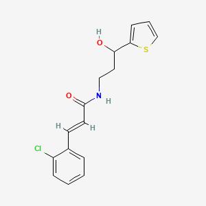 (E)-3-(2-chlorophenyl)-N-(3-hydroxy-3-(thiophen-2-yl)propyl)acrylamide