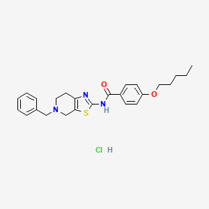 N-(5-benzyl-4,5,6,7-tetrahydrothiazolo[5,4-c]pyridin-2-yl)-4-(pentyloxy)benzamide hydrochloride