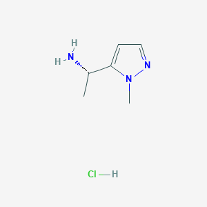 molecular formula C6H12ClN3 B2565238 (S)-1-(1-Methyl-1H-pyrazol-5-yl)ethan-1-amine hydrochloride CAS No. 2305202-77-9