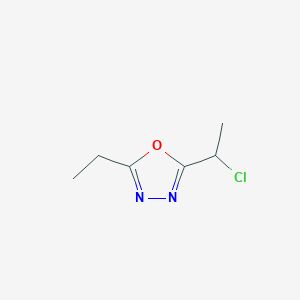 molecular formula C6H9ClN2O B2565270 2-(1-Chloroethyl)-5-ethyl-1,3,4-oxadiazole CAS No. 926214-36-0