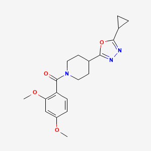 molecular formula C19H23N3O4 B2565271 4-(5-cyclopropyl-1,3,4-oxadiazol-2-yl)-1-(2,4-dimethoxybenzoyl)piperidine CAS No. 1172710-29-0