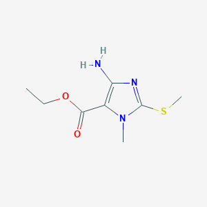 molecular formula C8H13N3O2S B2565287 Ethyl 4-amino-1-methyl-2-(methylsulfanyl)-1H-imidazole-5-carboxylate CAS No. 62382-55-2