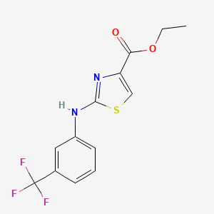molecular formula C13H11F3N2O2S B2565322 Ethyl 4-((3-(trifluoromethyl)phenyl)amino)-3,5-thiazolecarboxylate CAS No. 126533-82-2