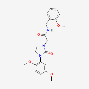 molecular formula C21H25N3O5 B2565335 2-[3-(2,5-dimethoxyphenyl)-2-oxoimidazolidin-1-yl]-N-[(2-methoxyphenyl)methyl]acetamide CAS No. 1257551-86-2