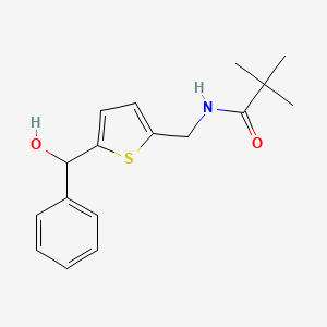 molecular formula C17H21NO2S B2565377 N-({5-[hydroxy(phenyl)methyl]thiophen-2-yl}methyl)-2,2-dimethylpropanamide CAS No. 1797774-80-1