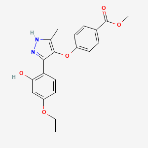 molecular formula C20H20N2O5 B2565382 methyl 4-((3-(4-ethoxy-2-hydroxyphenyl)-5-methyl-1H-pyrazol-4-yl)oxy)benzoate CAS No. 1095752-27-4