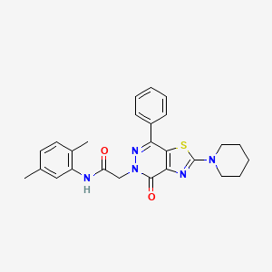 molecular formula C26H27N5O2S B2565384 N-(2,5-dimethylphenyl)-2-(4-oxo-7-phenyl-2-(piperidin-1-yl)thiazolo[4,5-d]pyridazin-5(4H)-yl)acetamide CAS No. 1203105-54-7