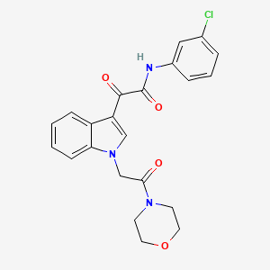 molecular formula C22H20ClN3O4 B2565391 N-(3-chlorophenyl)-2-{1-[2-(morpholin-4-yl)-2-oxoethyl]-1H-indol-3-yl}-2-oxoacetamide CAS No. 872857-23-3