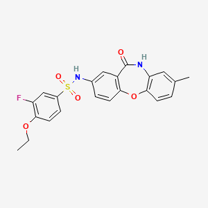 molecular formula C22H19FN2O5S B2565405 4-ethoxy-3-fluoro-N-(8-methyl-11-oxo-10,11-dihydrodibenzo[b,f][1,4]oxazepin-2-yl)benzenesulfonamide CAS No. 922035-48-1