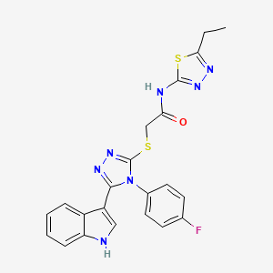 N-(5-ethyl-1,3,4-thiadiazol-2-yl)-2-((4-(4-fluorophenyl)-5-(1H-indol-3-yl)-4H-1,2,4-triazol-3-yl)thio)acetamide