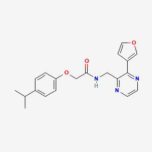 molecular formula C20H21N3O3 B2565436 N-((3-(furan-3-yl)pyrazin-2-yl)methyl)-2-(4-isopropylphenoxy)acetamide CAS No. 2034395-04-3