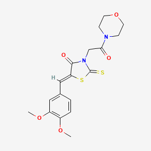 (Z)-5-(3,4-dimethoxybenzylidene)-3-(2-morpholino-2-oxoethyl)-2-thioxothiazolidin-4-one