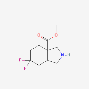 molecular formula C10H15F2NO2 B2565445 Methyl 6,6-difluoro-2,3,4,5,7,7a-hexahydro-1H-isoindole-3a-carboxylate CAS No. 2503206-11-7