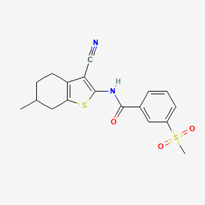 molecular formula C18H18N2O3S2 B2565450 N-(3-cyano-6-methyl-4,5,6,7-tetrahydro-1-benzothiophen-2-yl)-3-methanesulfonylbenzamide CAS No. 896288-89-4
