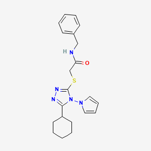N-benzyl-2-{[5-cyclohexyl-4-(1H-pyrrol-1-yl)-4H-1,2,4-triazol-3-yl]sulfanyl}acetamide
