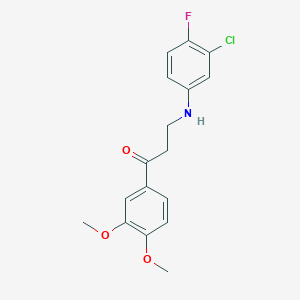 3-(3-Chloro-4-fluoroanilino)-1-(3,4-dimethoxyphenyl)-1-propanone