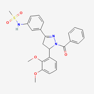 N-(3-(1-benzoyl-5-(2,3-dimethoxyphenyl)-4,5-dihydro-1H-pyrazol-3-yl)phenyl)methanesulfonamide