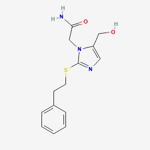 2-(5-(hydroxymethyl)-2-(phenethylthio)-1H-imidazol-1-yl)acetamide