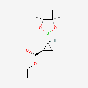 molecular formula C12H21BO4 B2565507 Ethyl cis-2-(4,4,5,5-tetramethyl-1,3,2-dioxaborolan-2-yl)cyclopropanecarboxylate CAS No. 2135443-14-8