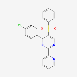 4-(4-Chlorophenyl)-5-(phenylsulfonyl)-2-(2-pyridinyl)pyrimidine