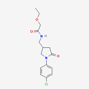 molecular formula C15H19ClN2O3 B2565511 N-((1-(4-chlorophenyl)-5-oxopyrrolidin-3-yl)methyl)-2-ethoxyacetamide CAS No. 954704-70-2